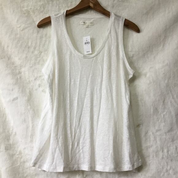 Lou & Grey by Loft White Linen Tank Top - Picture 1 of 15